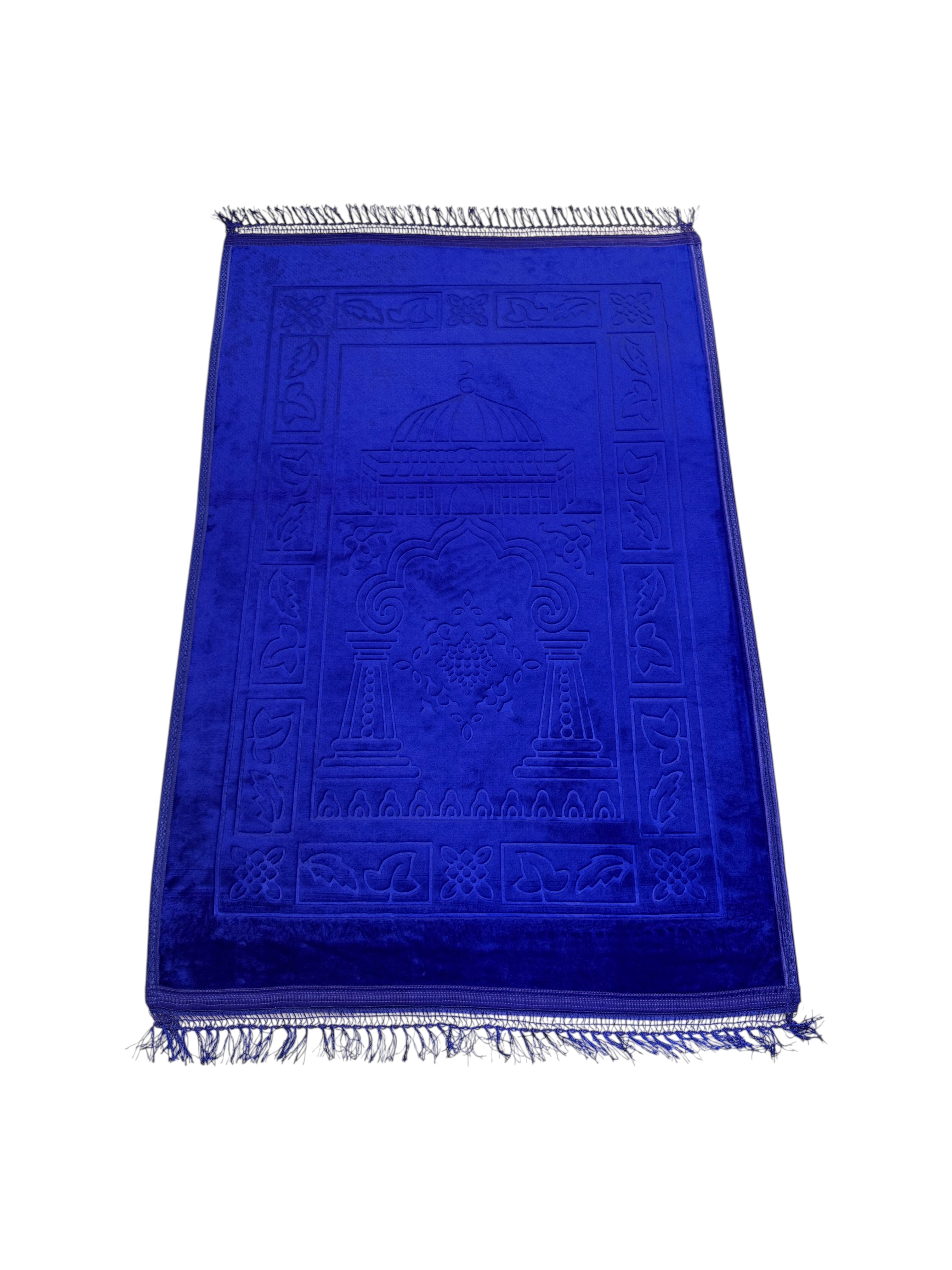 Prayer Mat Embossed Anti-Slip Velvet Top Prayer Rug for Umrah Hajj Ramadan 80 x 120 cm