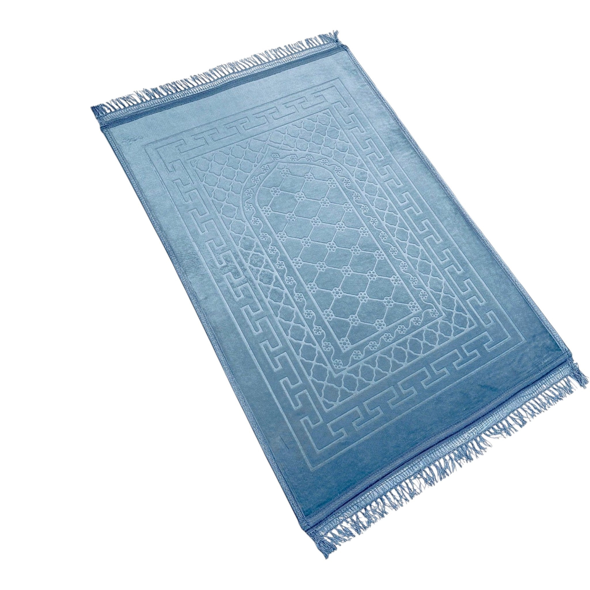 Prayer Mat Embossed Anti-Slip Velvet Top Prayer Rug for Umrah Hajj Ramadan 80 x 120 cm