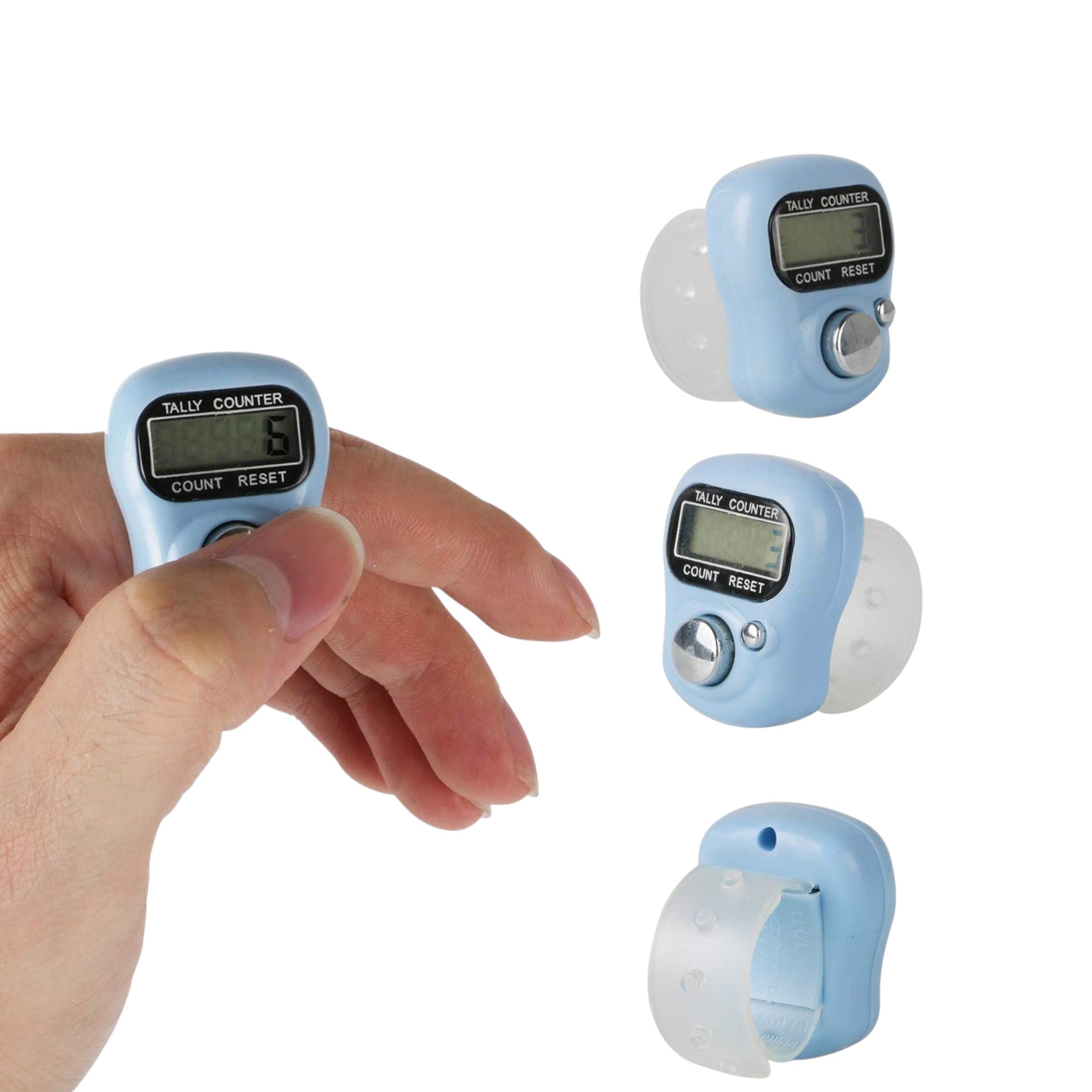 Electronic Finger Counter, Resettable Hand Tally, 5 Digit Number and LCD Electronic Digital Display, Handheld Clicker Counting 6pcs Set