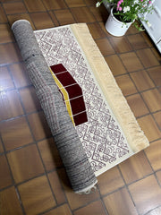 Islamic Prayer Rug/Janamaz – Soft Velvet Prayer Mat with Traditional & Kaaba Designs, Lightweight, Comfortable, Made in Turkey (70 x 110 cm) (Navy Blue-Kabah)