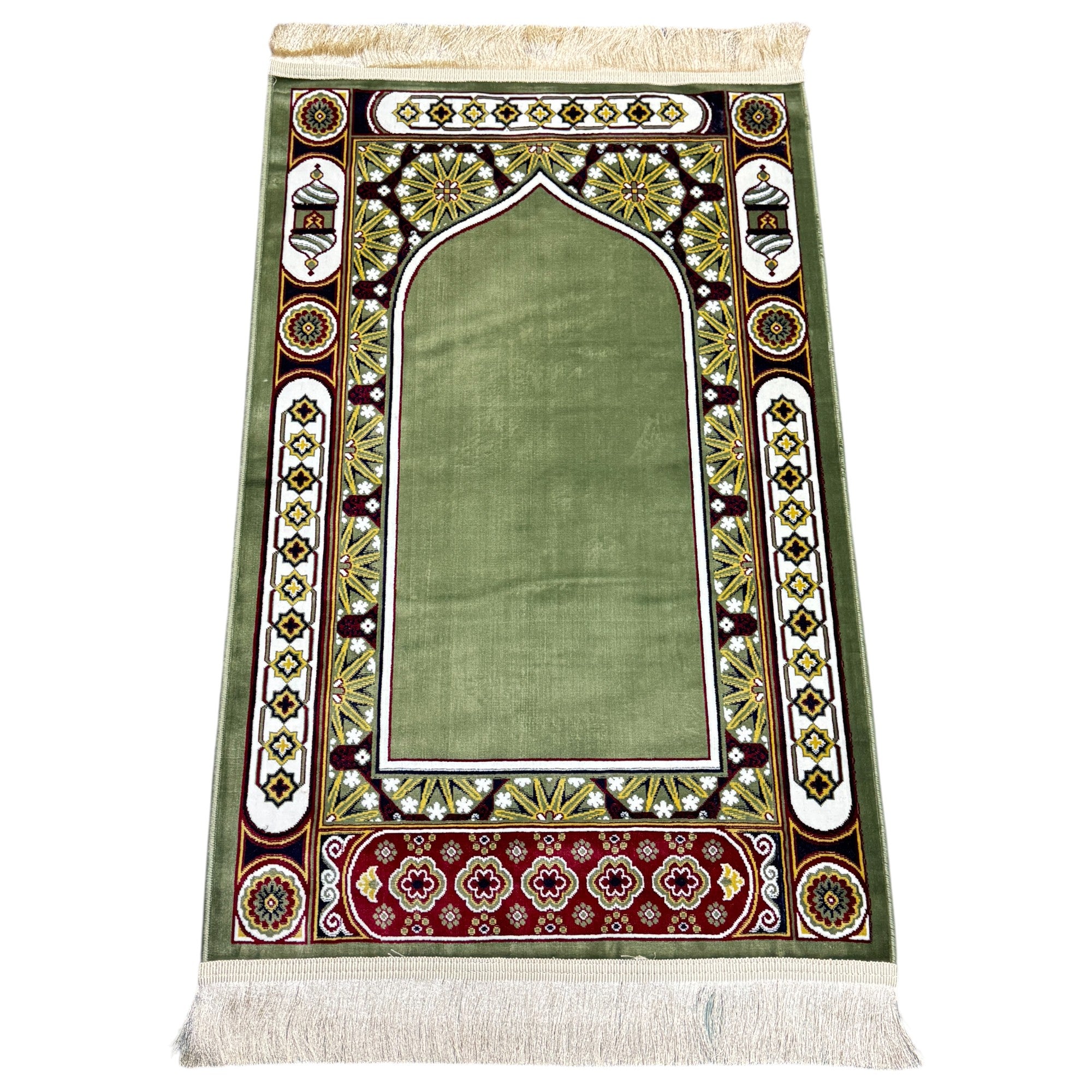 Islamic Prayer Rug/Janamaz – Soft Velvet Prayer Mat with Traditional & Kaaba Designs, Lightweight, Comfortable, Made in Turkey (70 x 110 cm) (Navy Blue-Kabah)