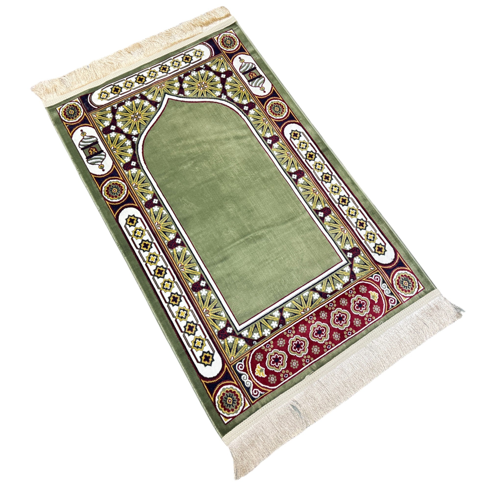 Islamic Prayer Rug/Janamaz – Soft Velvet Prayer Mat with Traditional & Kaaba Designs, Lightweight, Comfortable, Made in Turkey (70 x 110 cm) (Navy Blue-Kabah)