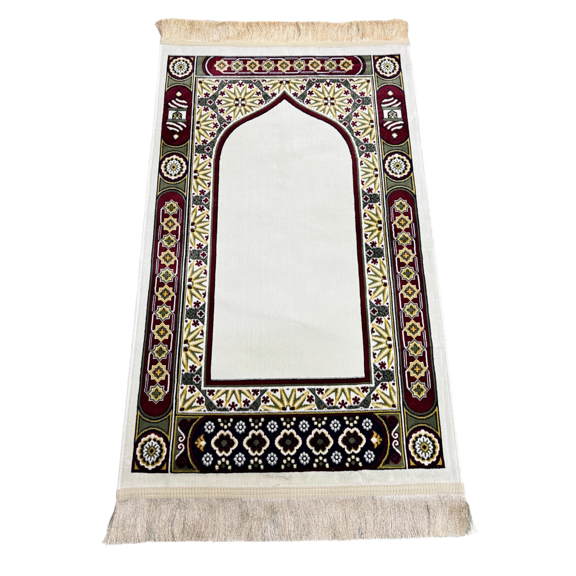 Islamic Prayer Rug/Janamaz – Soft Velvet Prayer Mat with Traditional & Kaaba Designs, Lightweight, Comfortable, Made in Turkey (70 x 110 cm) (Navy Blue-Kabah)