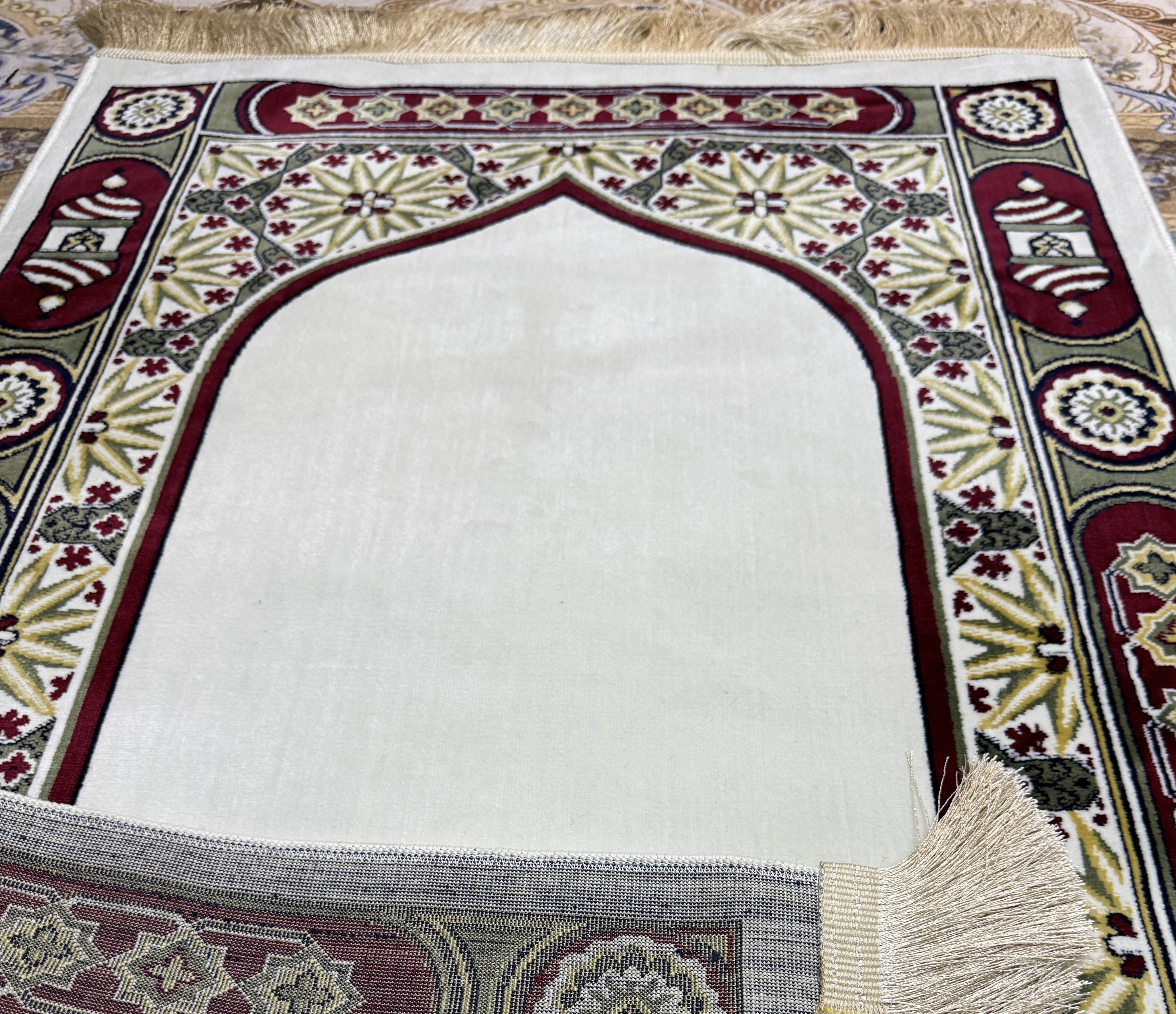 Islamic Prayer Rug/Janamaz – Soft Velvet Prayer Mat with Traditional & Kaaba Designs, Lightweight, Comfortable, Made in Turkey (70 x 110 cm) (Navy Blue-Kabah)