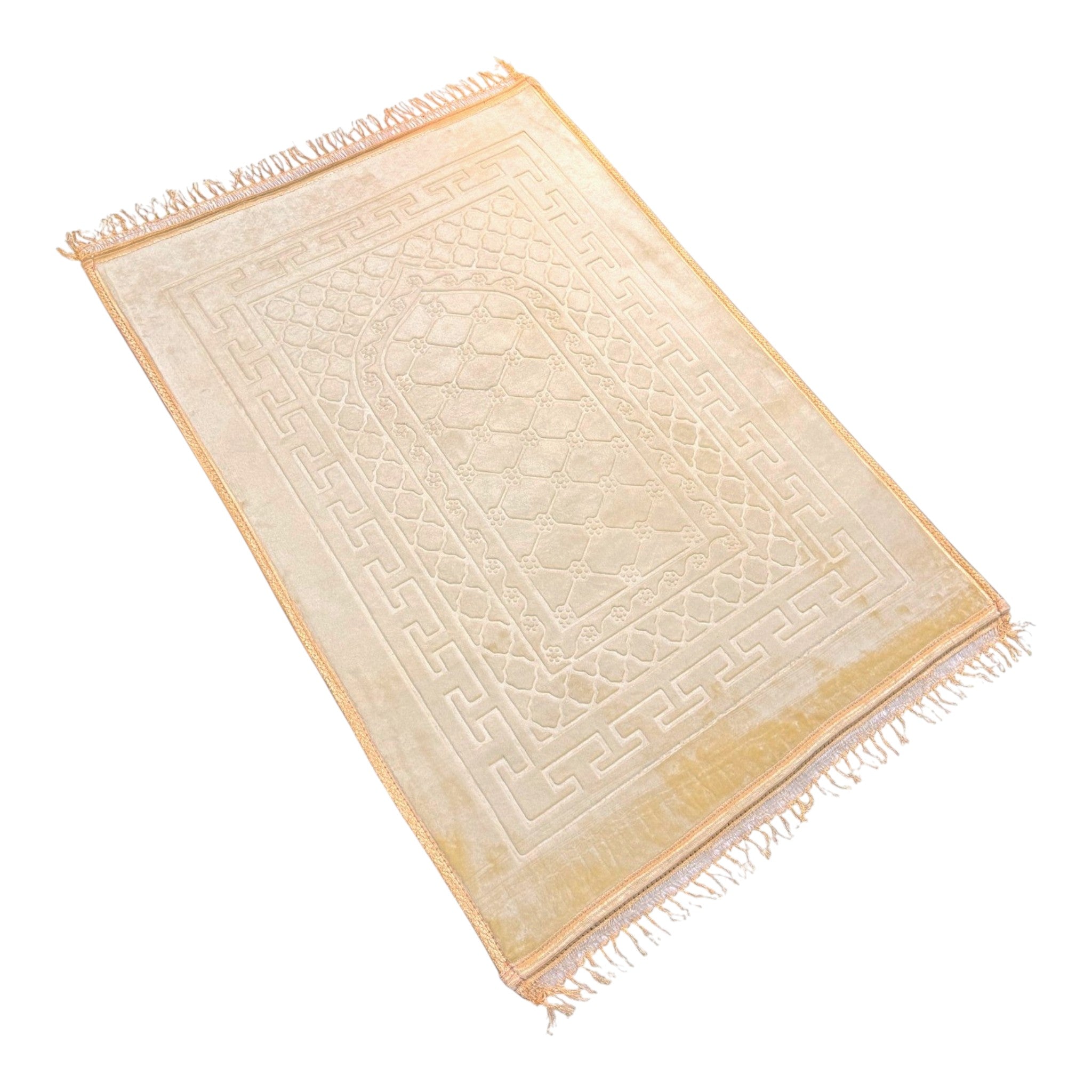 Prayer Mat Embossed Anti-Slip Velvet Top Prayer Rug for Umrah Hajj Ramadan 80 x 120 cm