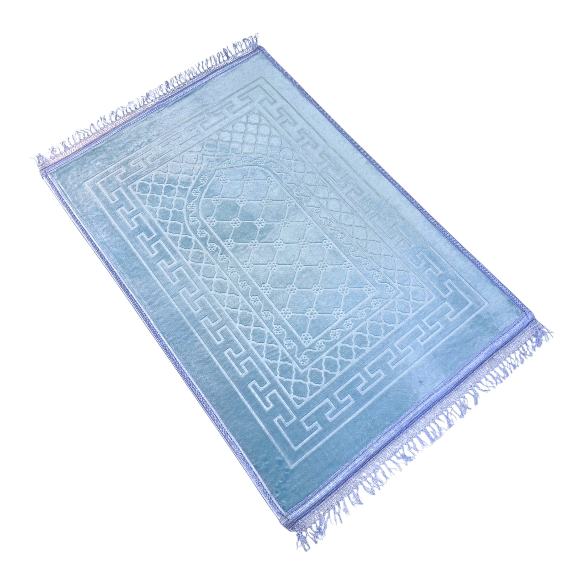Prayer Mat Embossed Anti-Slip Velvet Top Prayer Rug for Umrah Hajj Ramadan 80 x 120 cm