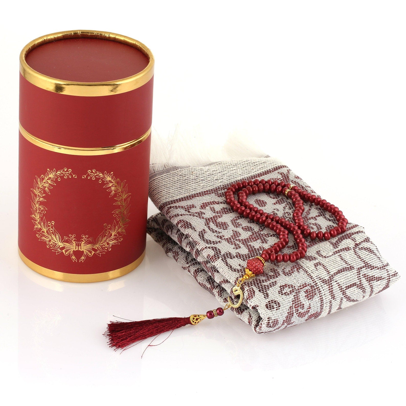 Box Prayer Rug Gift Set – Sajadah Janamaz with Elegant Cylinder Gift Box