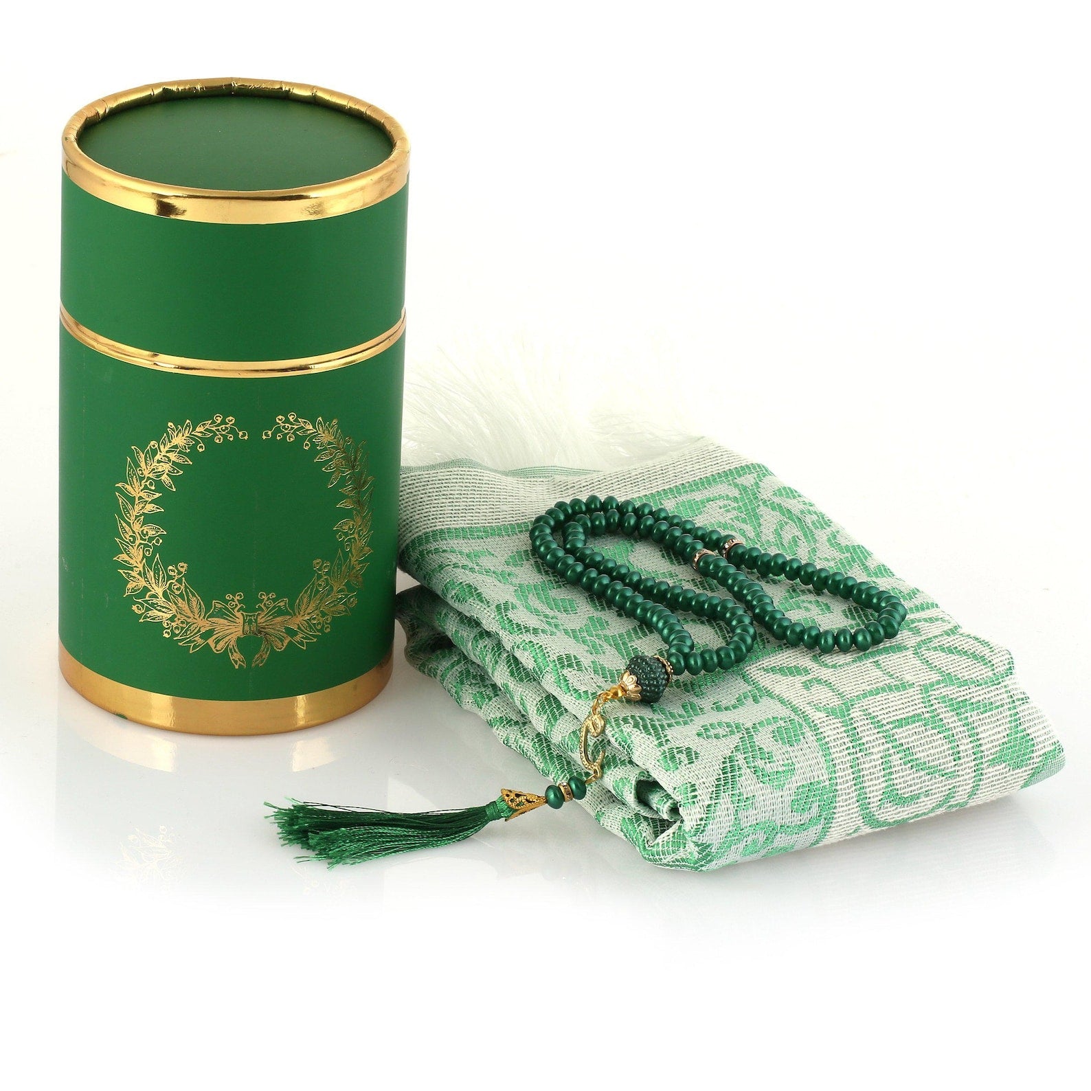 Box Prayer Rug Gift Set – Sajadah Janamaz with Elegant Cylinder Gift Box