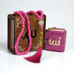 Islamic Prayer Beads Set with Decorative Wooden Box, 2-Piece Degital Tasbih with 99-Beads, Best for Wedding, hajj, umrah, Special days, هدية تسبيح فاخرة, مصحف,