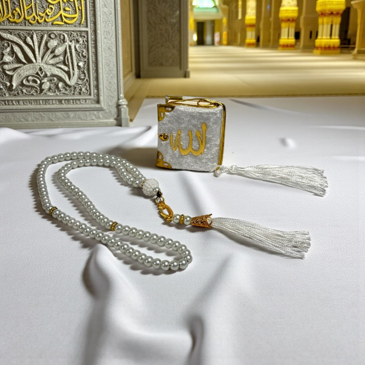 Islamic Prayer Beads Set with Decorative Wooden Box, 2-Piece Degital Tasbih with 99-Beads, Best for Wedding, hajj, umrah, Special days, هدية تسبيح فاخرة, مصحف,